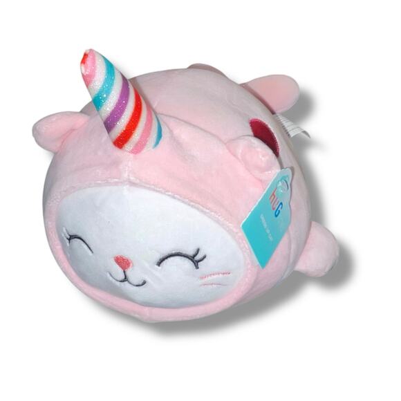 Hug Me Plush Dress Up Cat Narwhal Horn Glittery Pillow Embroidered Nursery 10" - Picture 5 of 12